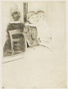 Lo specchio, 1891 da Mary Cassatt
